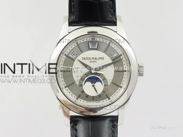 COMPLICATIONS SERIES Moonphase SS KMF White Dial on Black Leather Strap Cal.324