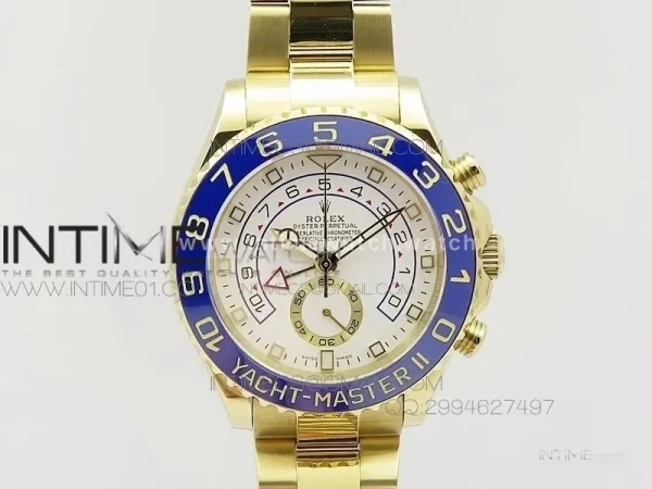 YachtMaster II YG BP New Version White Dial on YG Bracelet A7750