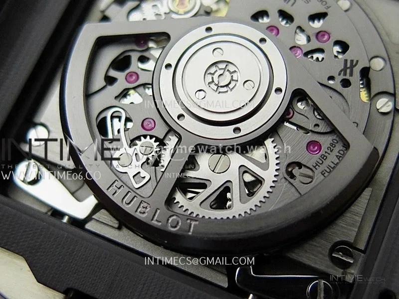 Square Bang Unico 42mm White Ceramic BBF 1:1 Best Edition Skeleton Dial on White Rubber Strap A1280