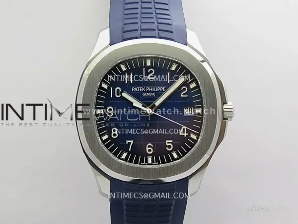 Aquanaut 5168G 42mm Gain Weight SS WSF 1:1 Best Edition Blue Dial On Blue Rubber Strap Super Clone DD330
