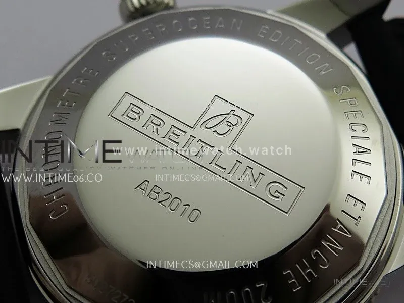 SuperOcean 42mm AB2010 SS/RG GF 1:1 Best Edition Black Dial Black Ceramic Bezel On Black Rubber strap A2824