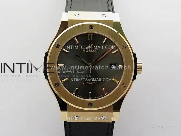 Classic Fusion 42mm RG JJZF 1:1 Best Edition Gray Dial On Black Gummy Strap