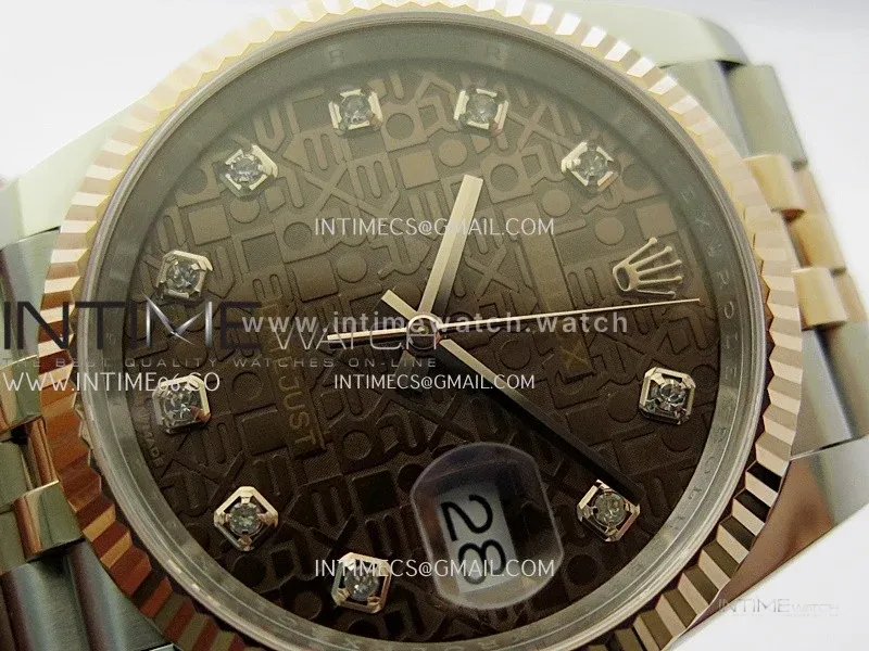 DateJust 126233 36mm 904L SS/RG ONE Factory 1:1 Best Edition Brown Jubilee Dial Diamond Marker On Jubilee Bracelet DD3235