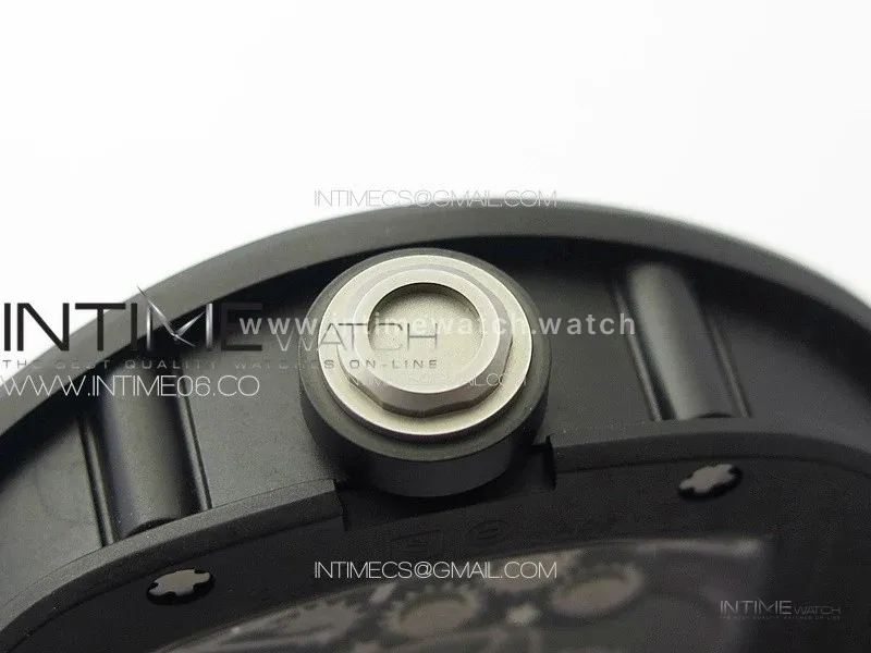 RM001 Real PR DLC YSF Skeleton Dial on black Rubber Strap Asian Tourbillon