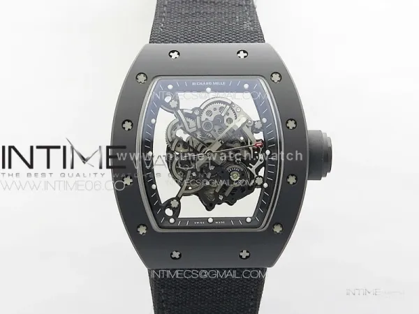 RM055 Real Ceramic Case KUF Best Edition Black Crown on Black Nylon Strap MIYOTA8215