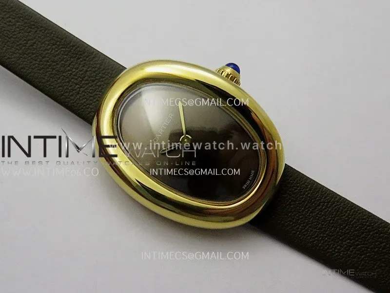 Baignoire Watch YG AF 1:1 Best Edition Brown Dial On Brown Croco Strap RONDA Quartz