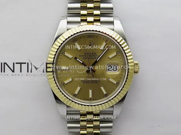 DateJust 126333 904L SS/YG JDF 1:1 Best Edition Gold Dial Stick Markers on Jubilee SS/YG Bracelet