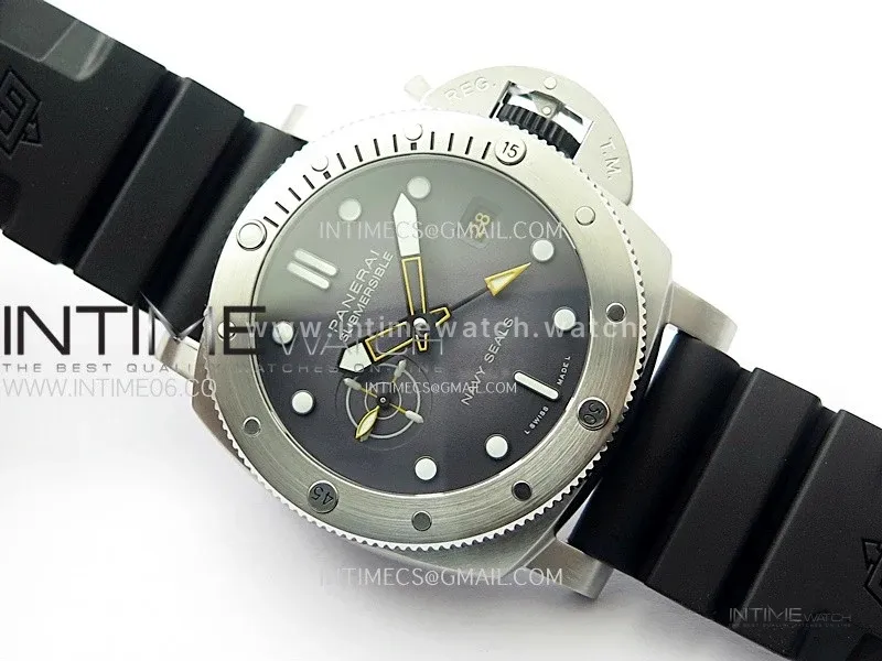 PAM1323 Y GMT VSF 1:1 Best Edition Dark Gray Dial on Black Rubber Strap P9011