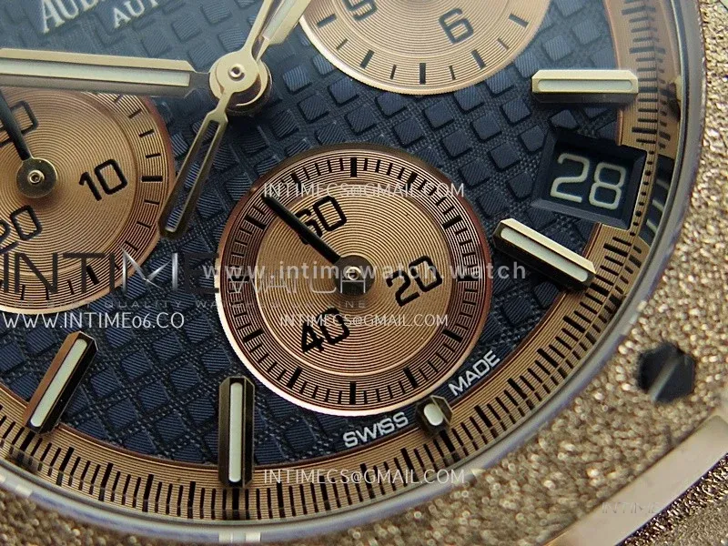 Royal Oak Chrono 26240 Frosted RG Gain Weight V2 DDF 1:1 RG Dial Black Subdial RG Bracelet Super Clone DD4401 (SW Dial)