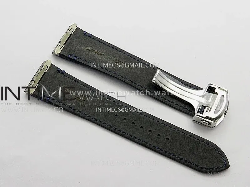 Santos Black SS/YG Rich Factory 1:1 Skeleton Silver Dial On SS/YG SmartLink Bracelet 9611MC Super Clone (Free Leather Strap)