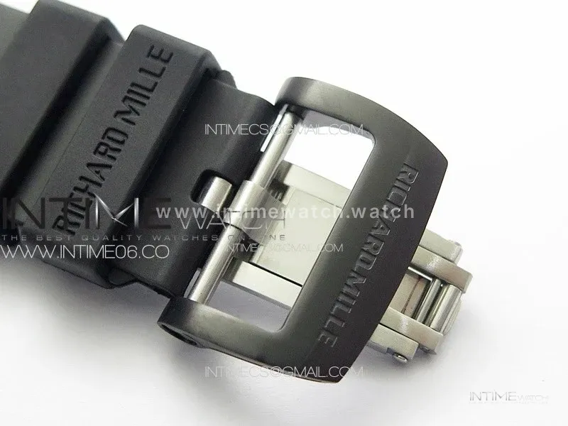 RM052 Skull Black Carbon Real Tourbillon YSF 1:1 Best Edition Skull Dial on Black Rubber Strap