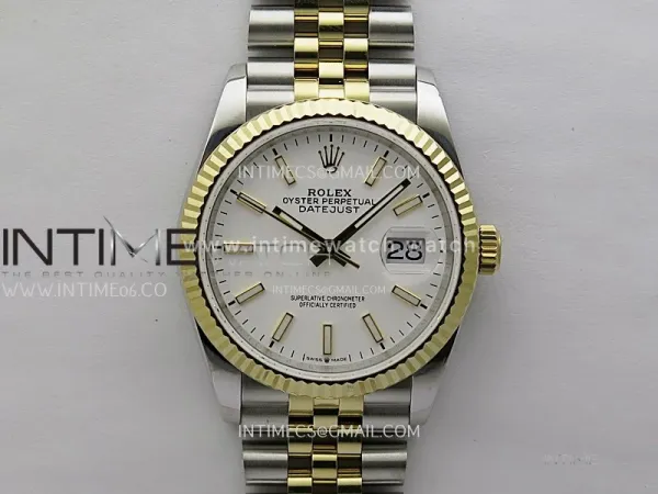 DateJust 126233 904L SS/YG JDF 1:1 Best Edition White Dial Stick Markers on Jubilee SS/YG Bracelet