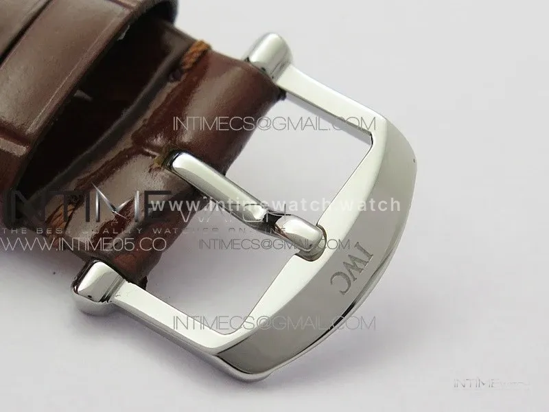 Portofino 37mm SS Diamond Bezel A7F 1:1 Best Edition Silver Dial on Brown Leather Strap A2892