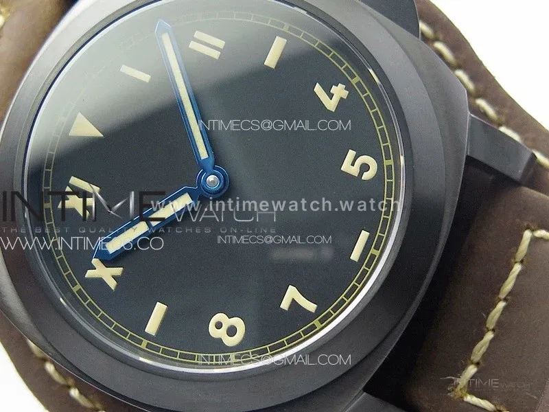PAM779 DLC T HWF 1:1 Best Edition on Black ASSO Leather Strap A6497