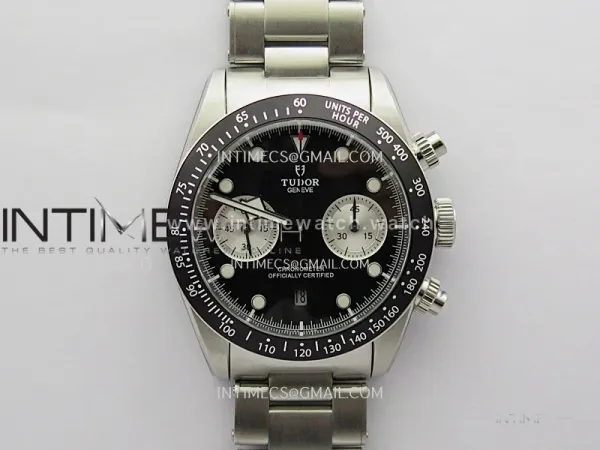 Black Bay Chrono SS TWF 1:1 Best Edition Black Dial on SS Bracelet A7750