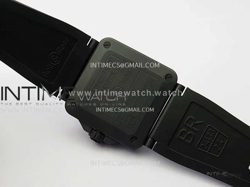 Instruments BR03A Ceramic M+F 1:1 Best Edition Pale Blue Lumed Dial on Rubber Strap MIYOTA 9015 (Free Leather Straps)