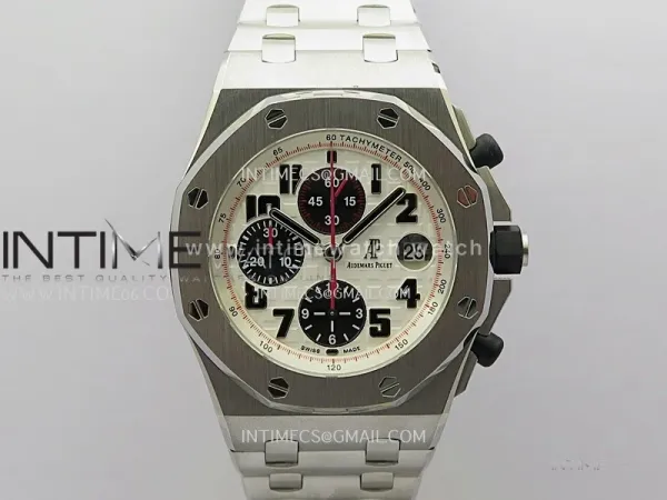 Royal Oak Offshore 42mm Panda SS TKF Best Edition White/Black Dial on SS Bracelet A7750