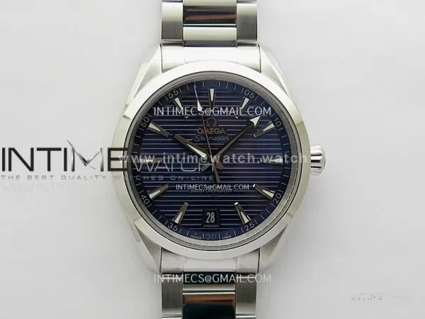 Aqua Terra 150M Master Chronometers N1F Best Edition Dark Blue Dial Silver/Blue Second Hand on SS Bracelet A8900