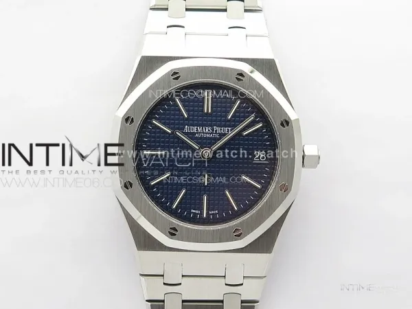 Royal Oak 39mm 16202 50th SS ZF 1:1 Best Edition Blue Textured Dial on SS Bracelet A7121