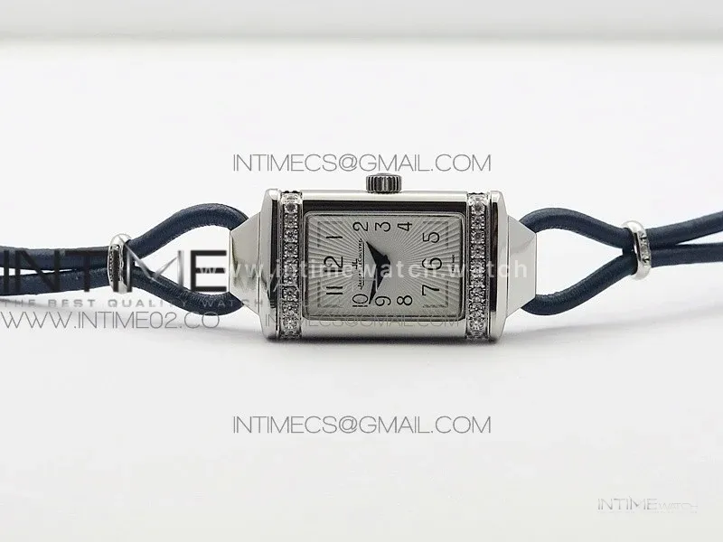 Reverso Ultra Thin Duoface SS SWF White Dial on Line Blue Leather Strap Ronda Quartz