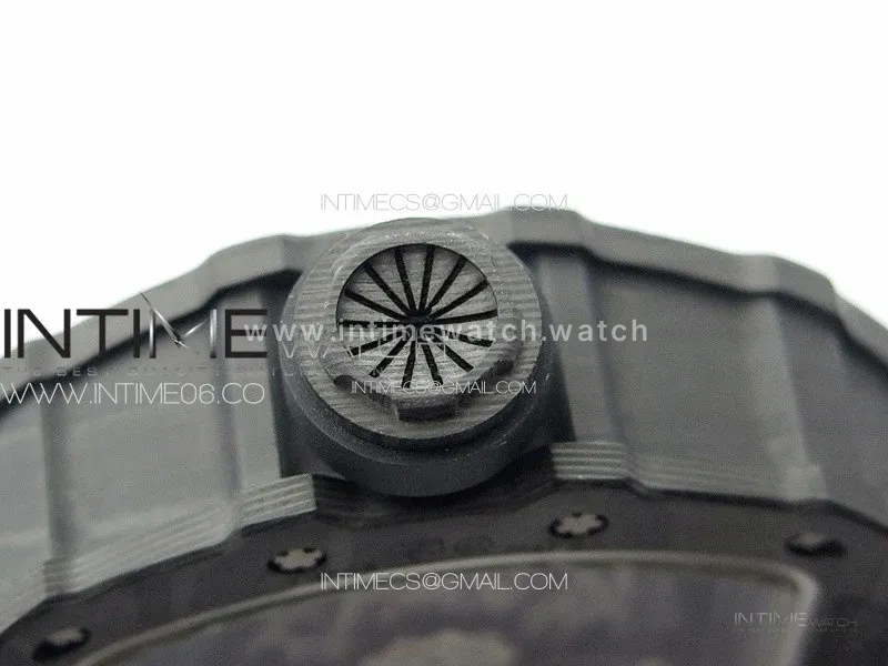 RM035-02 Forged Carbon Case KUF Best Edition Black Crown on Black Nylon Strap MIYOTA8215