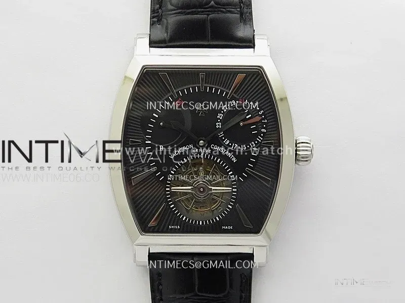 Malte Tourbillon SS AXF Best Edition Black Dial on Black Leather Strap
