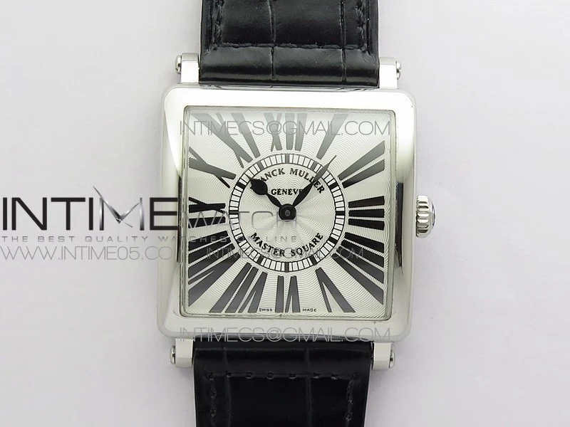 Master Square SS Ladies ZF 1:1 Best Edition White Roman Dial on Black Leather Strap Ronda Quartz