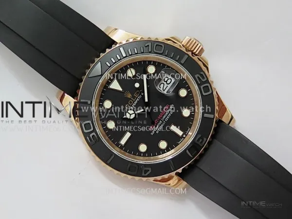 Yacht-Master 126655 40mm Gain Weight QF 1:1 Best Edition Black Dial On Oysterflex Strap SH3235 (Free Sprung)