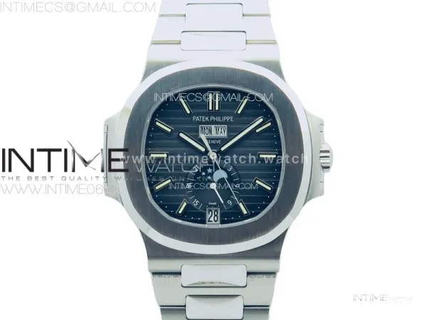 Nautilus 5726 Full Function SS PPF 1:1 Best Edition Blue Dial on SS Bracelet PPF324  (Free Tool)