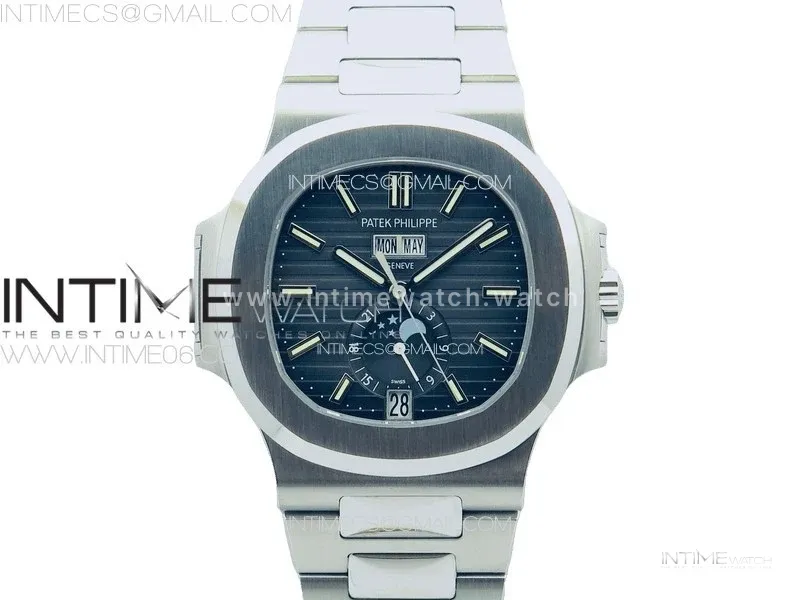 Nautilus 5726 Full Function SS PPF 1:1 Best Edition Blue Dial on SS Bracelet PPF324 (Free Tool)