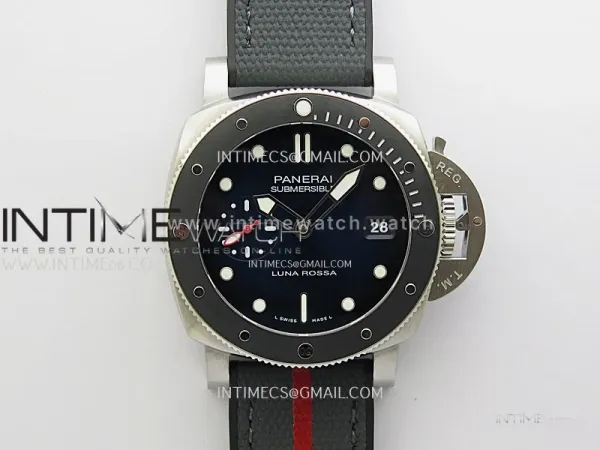 PAM1565 Luna Rossa Submersible 42mm VSF 1:1 Best Edition Blue Dial On Blue Fabric Strap P900