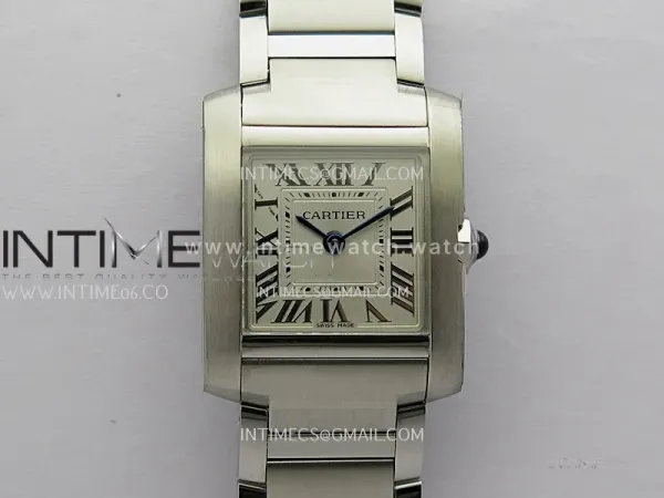Tank Francaise Ladies 21.2mm SS 8848F 1:1 Best Edition Silver Dial on SS Bracelet Ronda Quartz V2