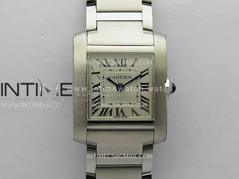 Tank Francaise Ladies 21.2mm SS 8848F 1:1 Best Edition Silver Dial on SS Bracelet Ronda Quartz V2