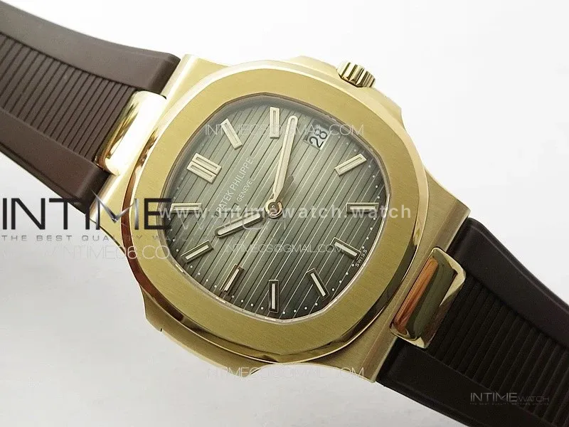 Nautilus 5711/1R PPF 1:1 Best Edition Brown Textured Dial on Brown Rubber Strap 324CS
