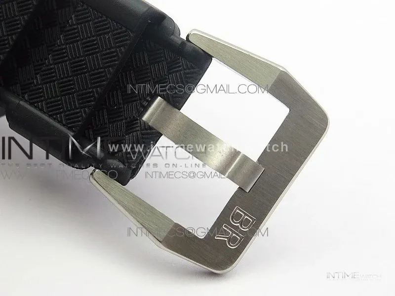 Vintage BR123 SS GMT Black Dial on Black Rubber Strap A2836