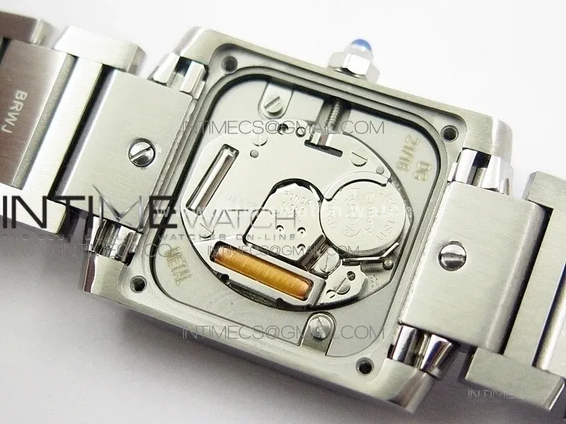 Tank Francaise Ladies 25mm Dia Bezel SS 8848F 1:1 Best Edition Ivory Dial on SS Bracelet Ronda Quartz