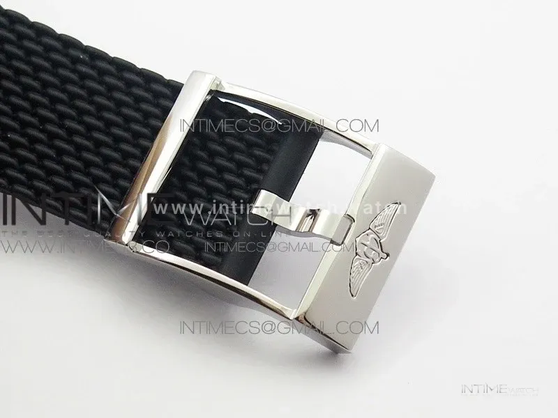SuperOcean 42mm AB2010 SS GF 1:1 Best Edition White Dial Black Ceramic Bezel on Black Rubber strap A2824