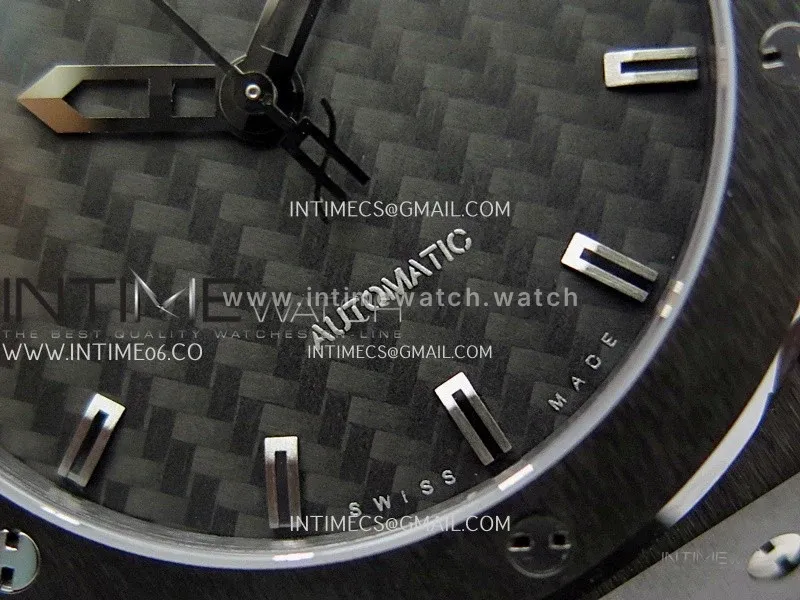Classic Fusion 42mm Ceramic JJZF 1:1 Best Edition Black Carbon Dial On Black Rubber Strap