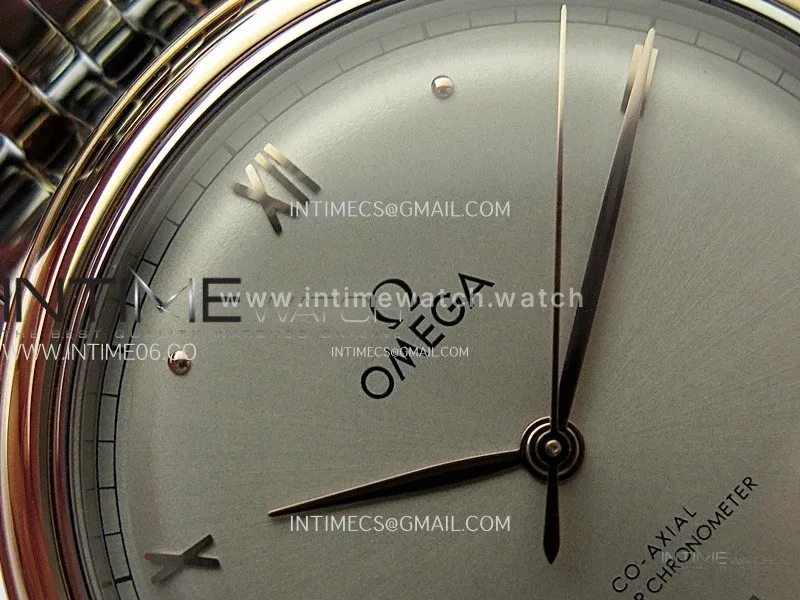 De Ville 40mm SS/RG GTF 1:1 Best Edition Silver Gray Dial RG Markers on SS/RG Bracelet A8000(Free Leather Straps)