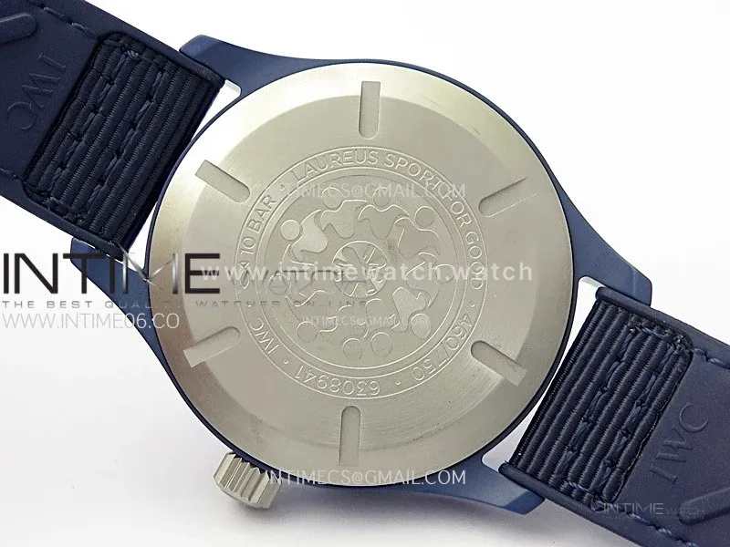 Pilot’s Watch Laureus Blue Ceramic IW328101 ZF 1:1 Best Edition on Blue Nylon Strap A32111