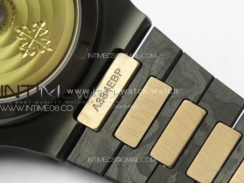 Nautilus 5711 DIW Carbon DIWF 1:1 Best Edition Black Textured Dial on Carbon/RG Bracelet 324CS