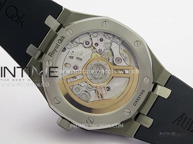 Royal Oak 41mm 15510 SS DDF 1:1 Best Edition Blue Dial On Blue Rubber Strap Super Clone DD4302