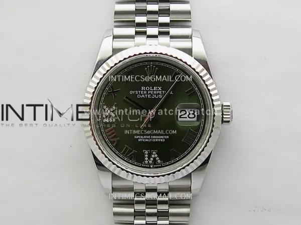 DateJust 126234 904L SS JDF 1:1 Best Edition Green Dial Roman Markers on Jubilee 904L SS Bracelet