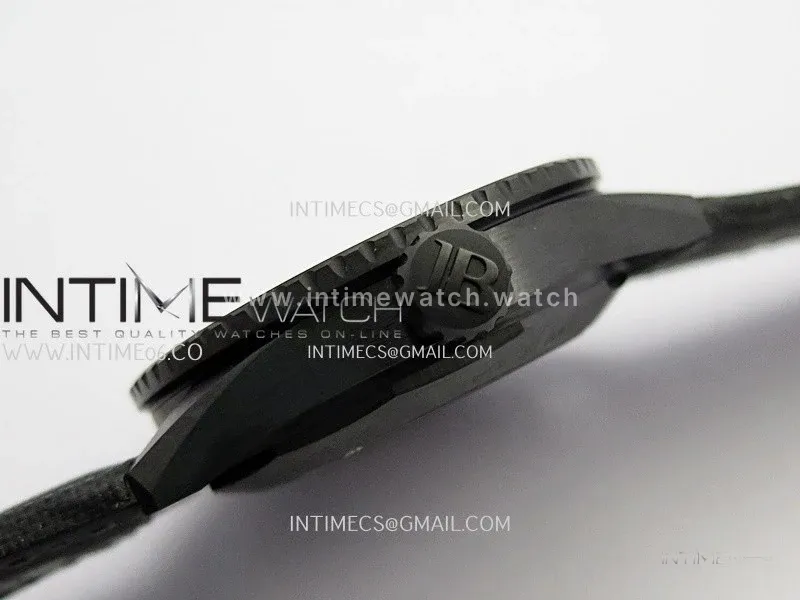 Fifty Fathoms Bathyscaphe Green Ceramic GF 1:1 Best Edition Green Ombre Dial On Black Sail-Canvas Strap A1315(Free Rubber Strap)