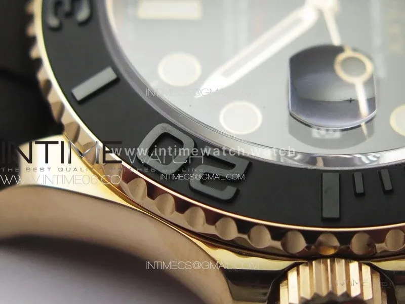 Yacht-Master 126655 RG C+F 1:1 Best Edition Black Ceramic Bezel on Oysterflex Rubber Strap VR3235