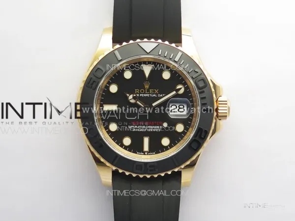 Yacht-Master 126655 RG C+F 1:1 Best Edition Black Ceramic Bezel on Oysterflex Rubber Strap VR3235