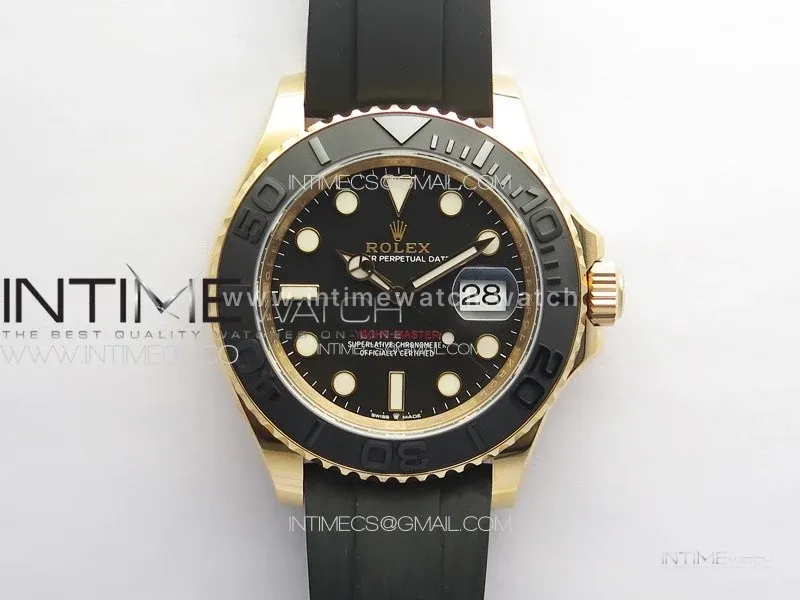 Yacht-Master 126655 RG C+F 1:1 Best Edition Black Ceramic Bezel on Oysterflex Rubber Strap VR3235