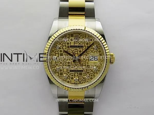 DateJust 126233 36mm 904L SS/YG ONE Factory 1:1 Best Edition Gold Jubilee Dial Diamond Marker On Oyster Bracelet DD3235