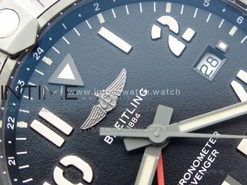 AVENGER V32395 Ti DLC 1:1 Best Edition Black Dial on Leather Strap A2824