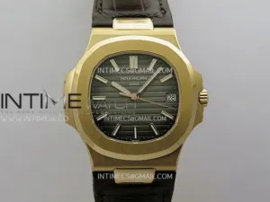 Nautilus 5711/1R RG 3KF 1:1 Best Edition Brown Textured Dial on Brown Leather Strap A324 Super Clone V2
